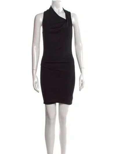 Pre-owned Helmut Lang Wool Mini Dress In Black