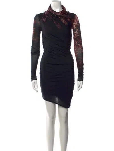 Pre-owned Helmut Lang Wool Mini Dress In Black