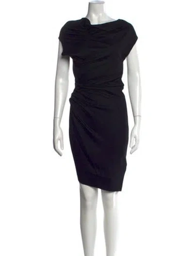 Pre-owned Helmut Lang Wool Mini Dress In Black