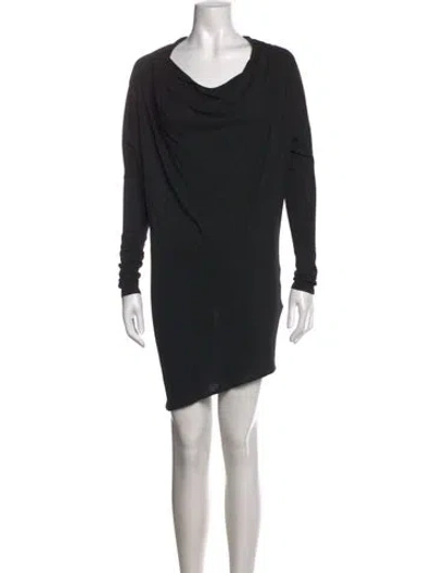 Pre-owned Helmut Lang Wool Mini Dress In Black