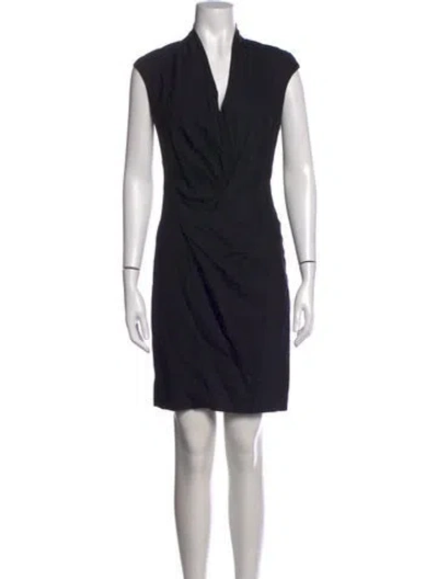 Pre-owned Helmut Lang Wool Mini Dress In Black