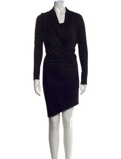 Pre-owned Helmut Lang Wool Mini Dress In Black