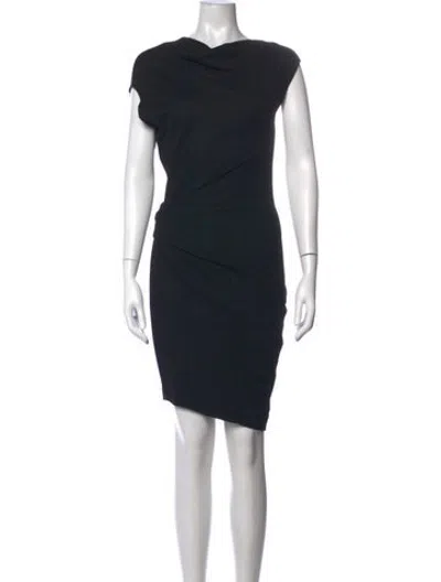 Pre-owned Helmut Lang Wool Mini Dress In Black