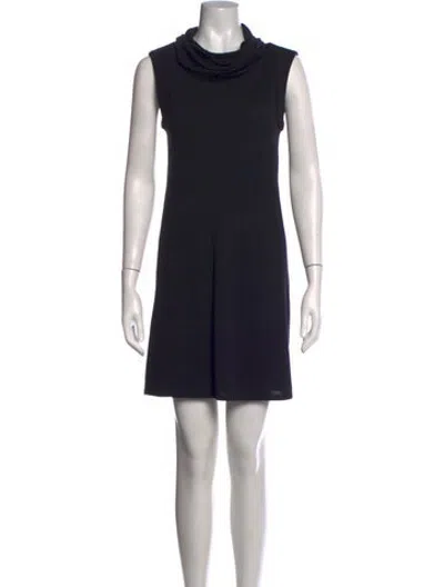 Pre-owned Helmut Lang Wool Mini Dress In Black