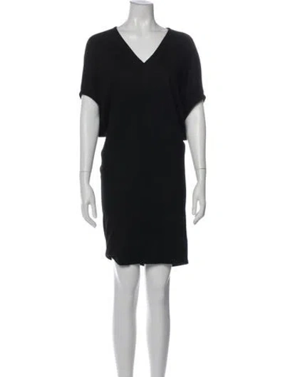 Pre-owned Helmut Lang Wool Mini Dress In Blue