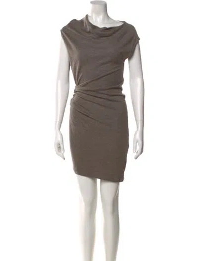 Pre-owned Helmut Lang Wool Mini Dress In Gray
