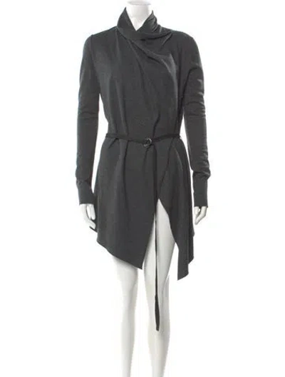 Pre-owned Helmut Lang Wool Mini Dress In Gray