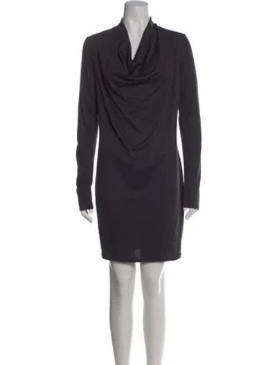 Pre-owned Helmut Lang Wool Mini Dress In Gray