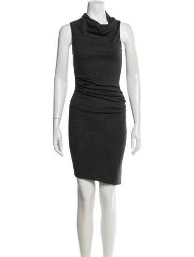 Pre-owned Helmut Lang Wool Mini Dress In Gray