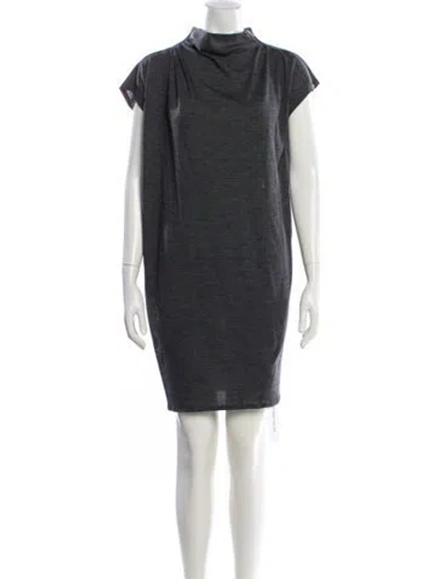 Pre-owned Helmut Lang Wool Mini Dress In Grey