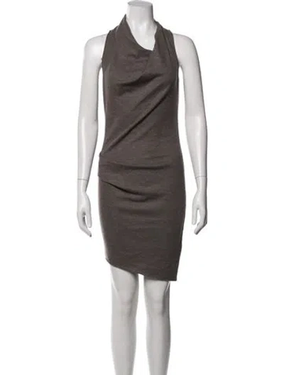 Pre-owned Helmut Lang Wool Mini Dress In Grey
