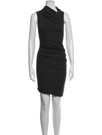 Pre-owned Helmut Lang Wool Mini Dress In Grey