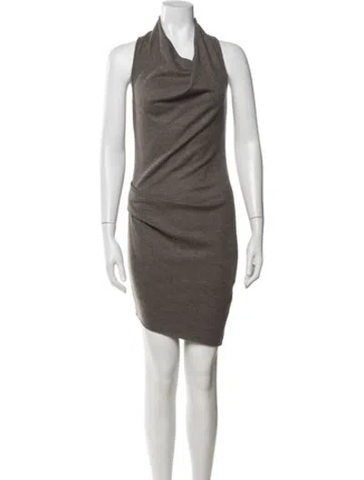 Pre-owned Helmut Lang Wool Mini Dress In Grey