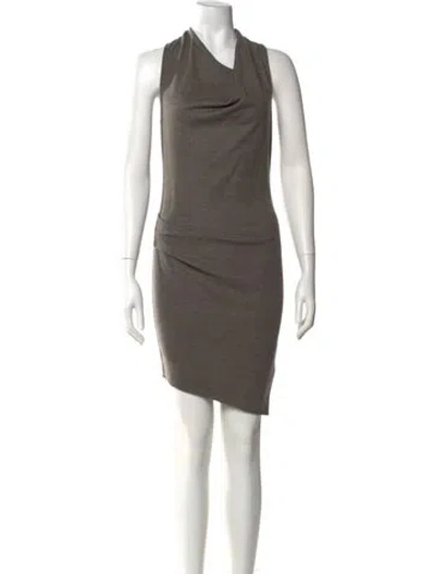 Pre-owned Helmut Lang Wool Mini Dress In Neutral
