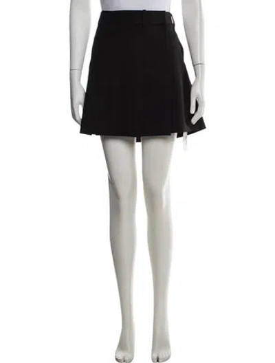 Pre-owned Helmut Lang Wool Mini Skirt In Black