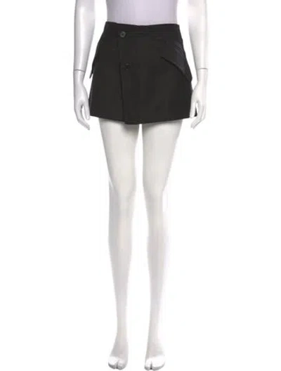 Pre-owned Helmut Lang Wool Mini Skirt In Black