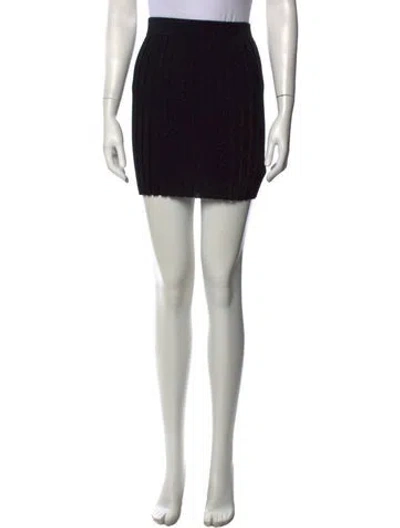 Pre-owned Helmut Lang Wool Mini Skirt In Black