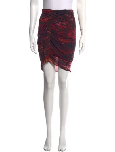 Pre-owned Helmut Lang Wool Mini Skirt In Black/red