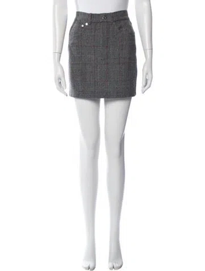Pre-owned Helmut Lang Wool Mini Skirt In Gray