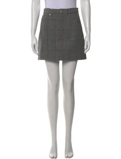 Pre-owned Helmut Lang Wool Mini Skirt In Gray