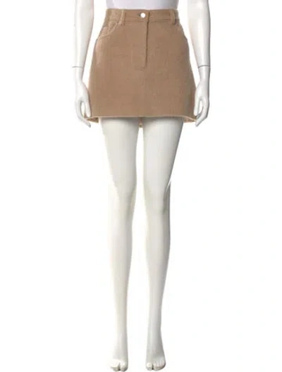 Pre-owned Helmut Lang Wool Mini Skirt In Neutral