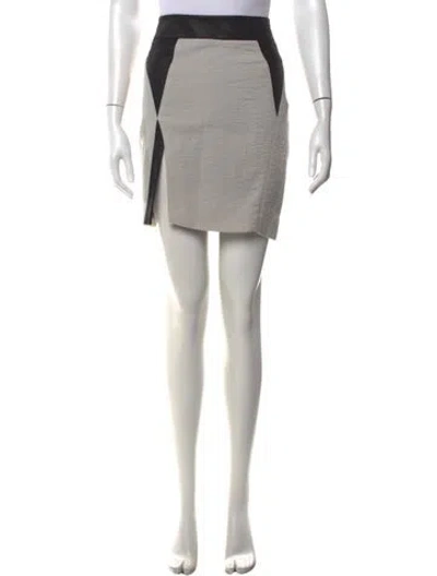 Pre-owned Helmut Lang Wool Mini Skirt In Neutrals