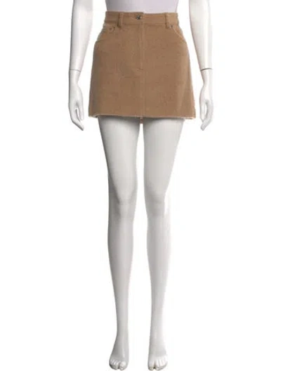 Pre-owned Helmut Lang Wool Mini Skirt In Neutrals