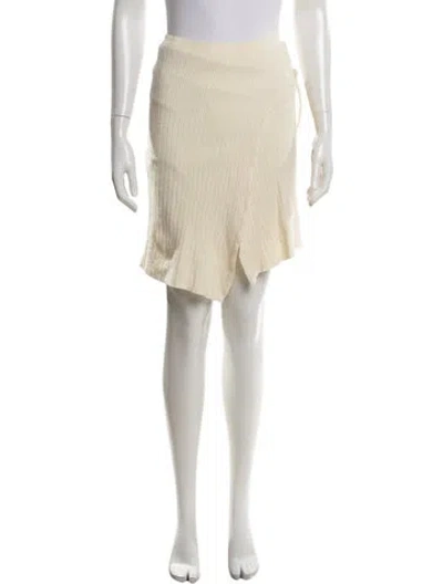 Pre-owned Helmut Lang Wool Mini Skirt In Neutrals
