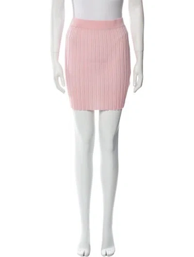 Pre-owned Helmut Lang Wool Mini Skirt In Pink