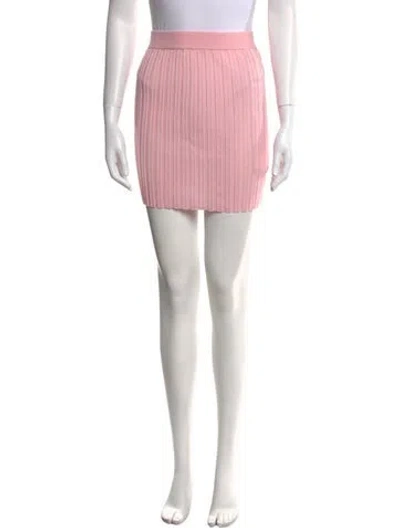 Pre-owned Helmut Lang Wool Mini Skirt In Pink