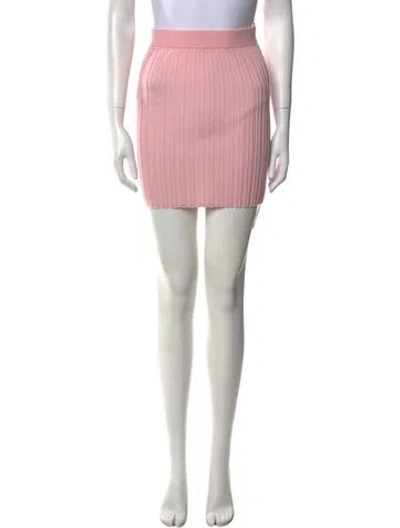 Pre-owned Helmut Lang Wool Mini Skirt In Pink