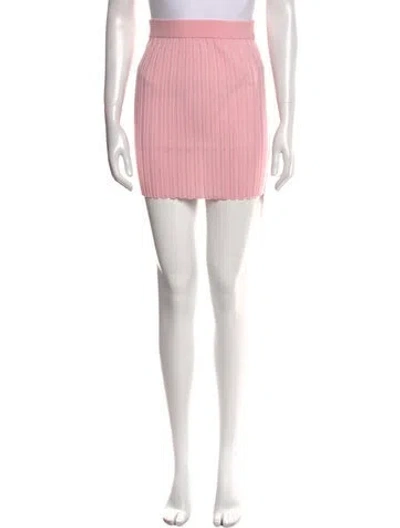 Pre-owned Helmut Lang Wool Mini Skirt In Pink