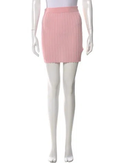 Pre-owned Helmut Lang Wool Mini Skirt In Pink