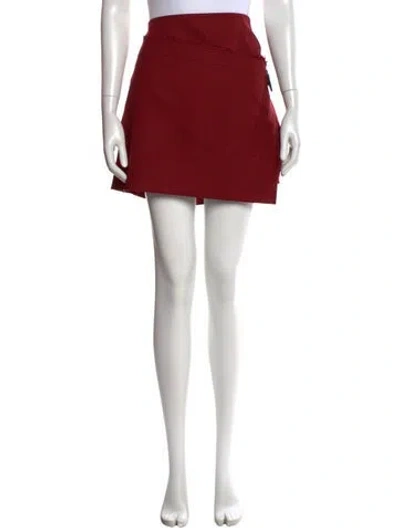 Pre-owned Helmut Lang Wool Mini Skirt In Red