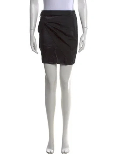 Pre-owned Helmut Lang Wool Mini Skirt W/ Tags In Black