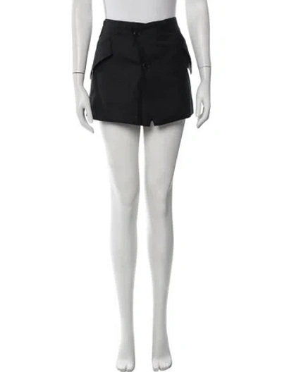 Pre-owned Helmut Lang Wool Mini Skirt W/ Tags In Black