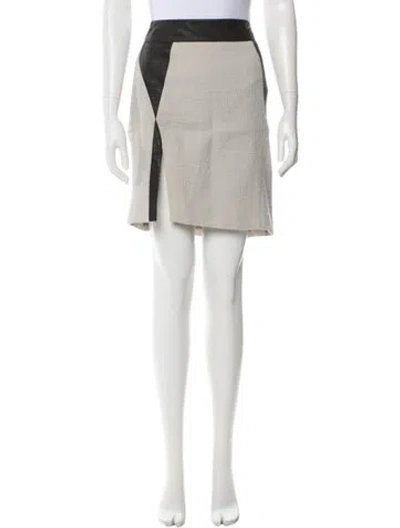 Pre-owned Helmut Lang Wool Mini Skirt W/ Tags In Neutral