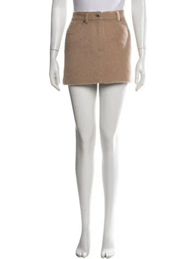Pre-owned Helmut Lang Wool Mini Skirt W/ Tags In Neutrals