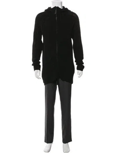 Pre-owned Helmut Lang Wool Mock Neck Cardigan In Black