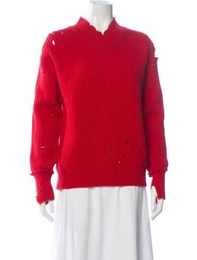 Pre-owned Helmut Lang Wool Mock Neck Sweater In Red
