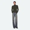 Helmut Lang Wool Mock-neck Sweater In Thyme