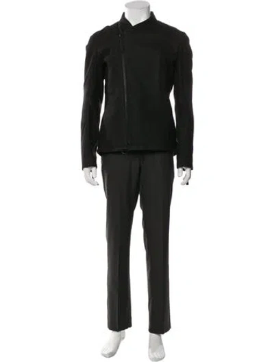 Pre-owned Helmut Lang Wool Moto Jacket In Green