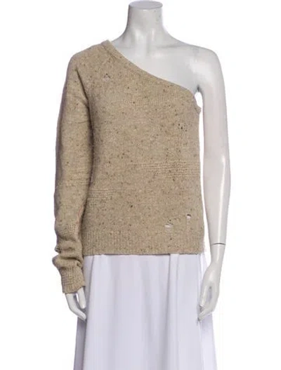 Pre-owned Helmut Lang Wool One-shoulder Sweater In Neutral
