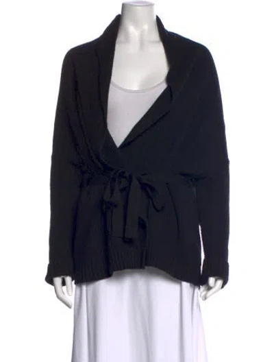 Pre-owned Helmut Lang Wool Open Front Sweater In Black
