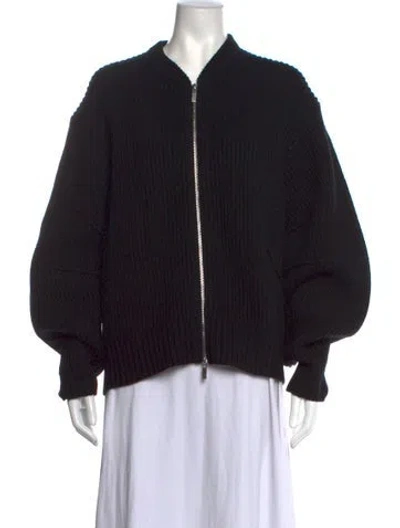 Pre-owned Helmut Lang Wool Open Front Sweater In Black