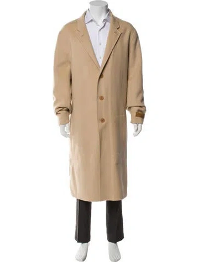 Pre-owned Helmut Lang Wool Overcoat In Neutral