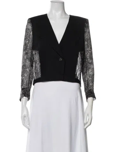 Pre-owned Helmut Lang Wool Paisley Print Blazer In Black