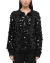 Helmut Lang Wool Palette Sequin Polo Top In Black