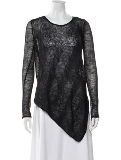 Pre-owned Helmut Lang Wool Patterned Top In Black