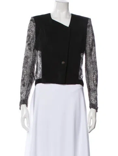 Pre-owned Helmut Lang Wool Printed Evening Jacket In Black